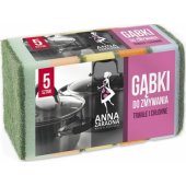 Anna Zaradna indų plovimo kempinės ANNA ZARADNA, stačiakampės, 5 vnt., įvairių spalvų