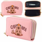 Two-compartment wallet with card compartments Capybara Pink 12.5 x 8.5