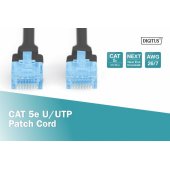 CAT 5e U-UTP jungiamasis kabelis 1m juodas