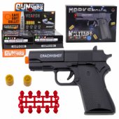Mini Pistol Weapon for Bullets and Shells Black 13.5 cm