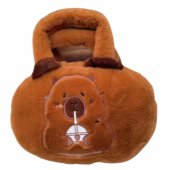 Kapibaros pliušinis krepšys su puodeliu, rudas, 20 cm