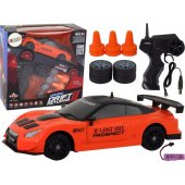 Remote Controlled Sports Car R/ C 1:24 Orange Interchangeable Wheels