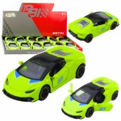 Metalinė sportinė mašinėlė su atitraukimo mechanizmu, neoninė žalia, 1:43