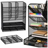 Metal Desk Organizer for Pens and Accessories, Black