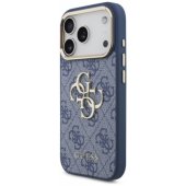 _8455254 Guess PU odos dėklas iPhone 18, su 4G metaliniu logotipu ir auksiniu rėmeliu