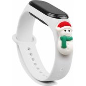 Strap Xmas Xiaomi Mi Band 3 / 4 Snowman - White