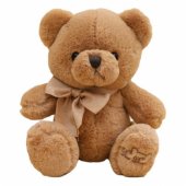 Plush Mascot Cuddly Toy Big Teddy Bear With Bow Brown 40cm