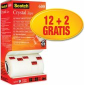 Scotch biuro lipni juosta SCOTCH® Crystal (6-1933R14), 19mm, 33m, 12+2szt.