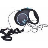 Flexi automatinis pavadėlis Black Design M, 5 m virvė, mėlynas