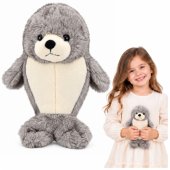 Plush Seal Cuddly Toy – White and Grey, 25 cm
