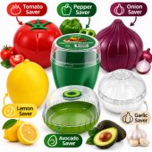 Food Saver Bundle (6 pcs.) Tomato/ Pepper/ Onion/ Lemon/ Garlic/ Avocado