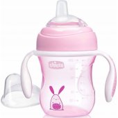 Chicco neišsiliejantis puodelis 200ml rožinis