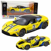 Metal Sports Car Lights Sounds Drive Yellow 1:22