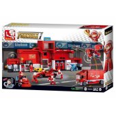 BLOCKS SLUBAN RACING CAR STATION 557 PCS