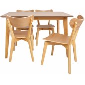 ROXBY Table and 4 Chairs oak