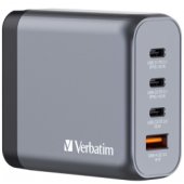 Verbatim GaN charger 140W, 1x USB-A, 3x USB-C (grey, PD 3.1, PD 3.0, Q