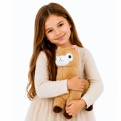 Pliušinė alpakos lamos minkšta, švelnaus kailio, kreminė, 38 cm