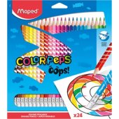 Maped Kredki Colorpeps Oops trójkątne z gumką 24 kol