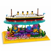 Konstruktoriaus kaladėlės „Titanic“ laivas ant koralų rifo, 3892 vnt.