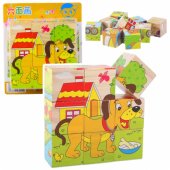 Wooden Puzzle Blocks Farm Educational Puzzle Animals 6 Pictures