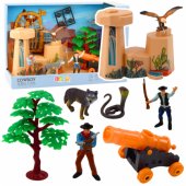 Cowboy Set Figures Wild West Cowboy Boat Cannon