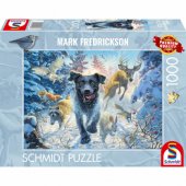 Schmidt Spiele Mark Fredrickson: Dog Love - Black Labrador in the Snow