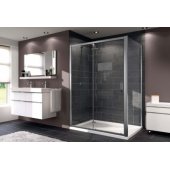 X1 1200 mm h=1900 Glossy silver/ Clear glass AP