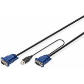 KVM kabelis USB, skirtas KVM konsolėms, 3 m