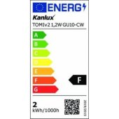 Kanlux LED bulb TOMIv2 1-2W GU10-CW 120lm 6500K cold color 34960