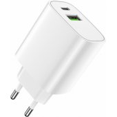 LS-04 1xUSB QC 3.0 + 1xUSB-C PD 20W White