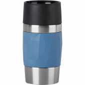 Emsa TRAVEL MUG Compact termo puodelis (mėlynas/ nerūdijantysis plienas, 0,3 litro,
