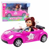 Mini Doll Car Cabriolet Dog Set