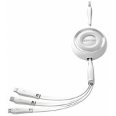 S-A40 3in1 USB-A to USB-C + Lightning + Micro USB 17.5W 1m White