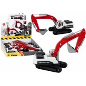 _6949274 Crawler Excavator White and Red Metal Bucket