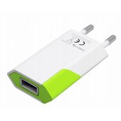 Charger USB 1A White/ Green