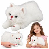White Plush Kitten Cuddly Toy with Meowing Sounds 40cm