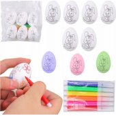 Easter Styrofoam Eggs For Painting Markers Rabbit Pattern C 6pcs
