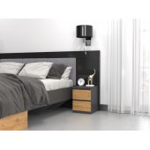 Topeshop SZAFKA NOCNA MALWA M2 - ANTRACYT / DĄB ARTISAN