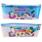 Girl®s School Holographic Pencil Case Summer Unicorns