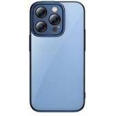 "Glitter Transparent Case + Tempered Glass iPhone 14 Pro" Blue