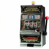 Didelis lošimo automatų kazino su garsais ir pinigų banku