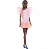 Barbie Fashionistas Doll Peach Puffy Sleeves Dress