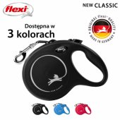 Flexi automatinis pavadėlis New Classic su juosta - L 5m juodas, iki 50kg