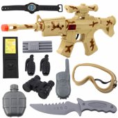Military Rifle Set with Rifle Accessories Shot Sound Sand