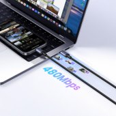 USB-C–USB-C PD kabelis 100 W 5 A 2 m – juodas