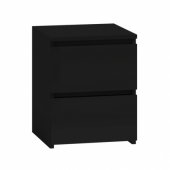 Topeshop Szafka komoda stolik nocny 2 szuflady m2 czarna