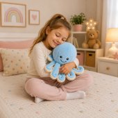 Plush Octopus Plush Toy Cuddly Toy with Elastic Tentacles Blue 50 cm