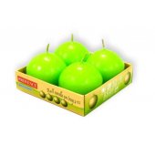 Candles Ball Green 4pcs 5.5x5.5x5.5cm
