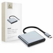 Hub HB08 4in1 USB-C HDMI 4K