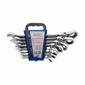 Silver Zestaw kluczy płasko-oczkowych z grzechotką i przegubem 8-22mm
